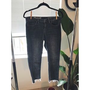 Madewell raw hem skinny skinny crop jeans